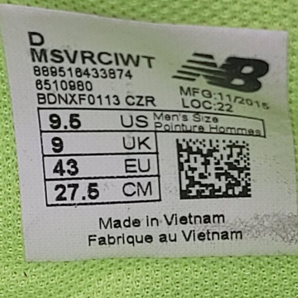 New Balance Visaro Men's White/Neon Green Soccer Shoes MSVRCIWT US Size 9.5 - Picture 8 of 8